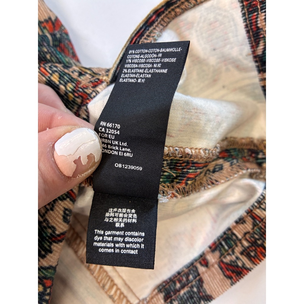 Free People Modern Mini Skirt Whimsigoth Boho Corduroy Tapestry - 2 Multicolor - Picture 6 of 9